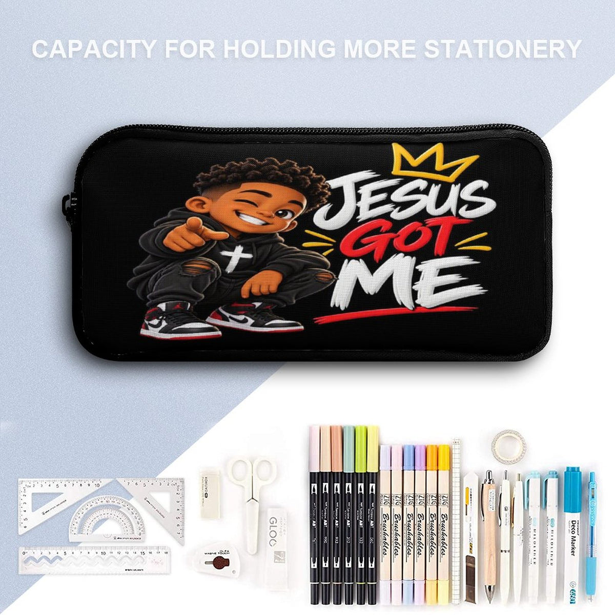Jesus Got Me 3 PCS Christian Kids Backpack Set (Backpack, Lunch Bag and Pencil Case) - ClaimedbyGodDesigns