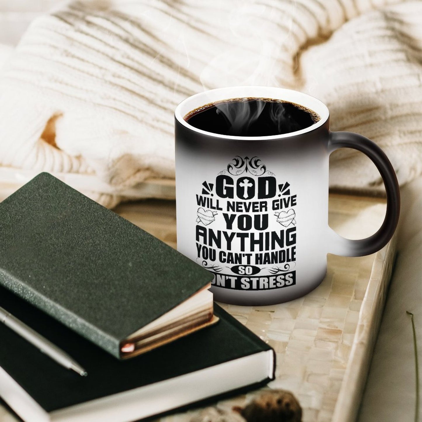 God Will Never Give You Anything You Can't Handle So Don't Stress Christian Color Changing Mug (Dual-sided)