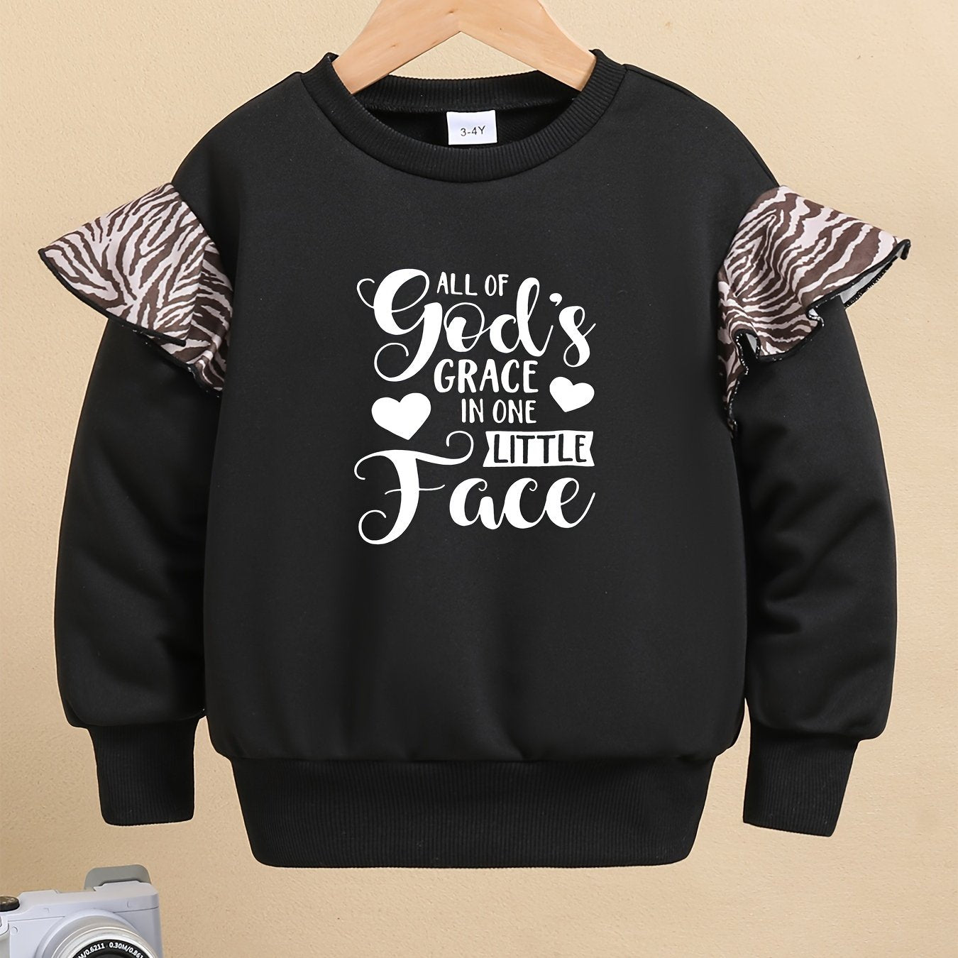 All Of God's Grace In One Little Face Youth Christian Pullover Sweatshirt claimedbygoddesigns