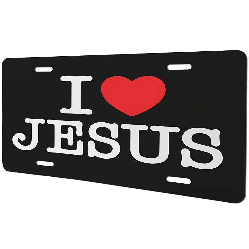 I Love Jesus Christian Front License Plate 6x12 Inch claimedbygoddesigns