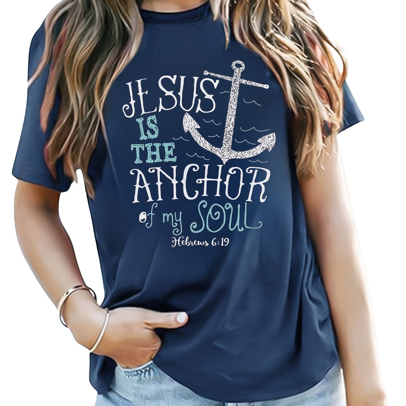 Jesus Is The Anchor Of My Soul Women's Christian T-shirt claimedbygoddesigns