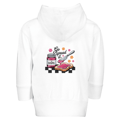 Spread The Gospel Christian Toddler Zip Fleece Hooded Sweatshirt - ClaimedbyGodDesigns