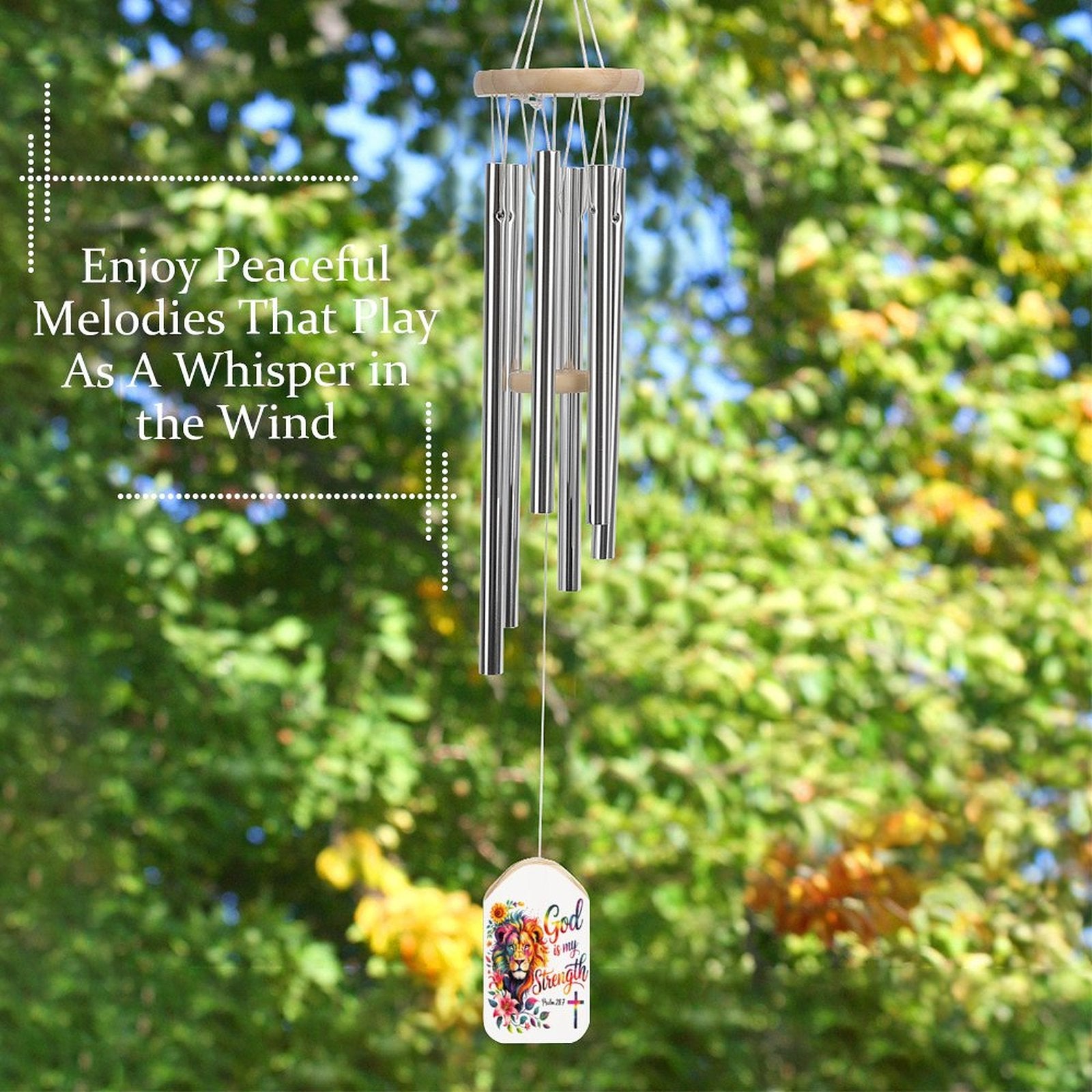 He Is My Strength Christian Wind Chime - ClaimedbyGodDesigns