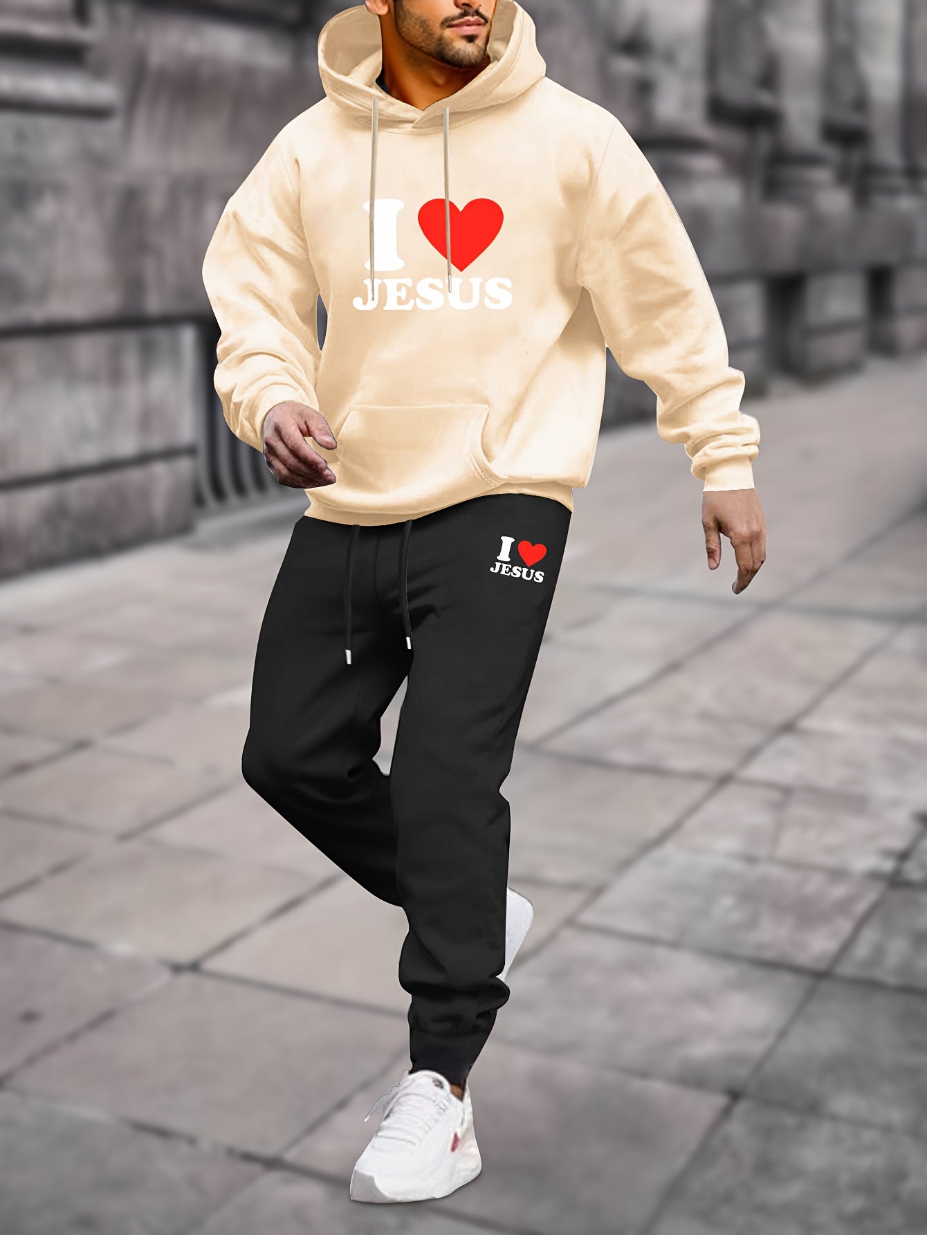 I Love Jesus Men's Christian Casual Outfit claimedbygoddesigns