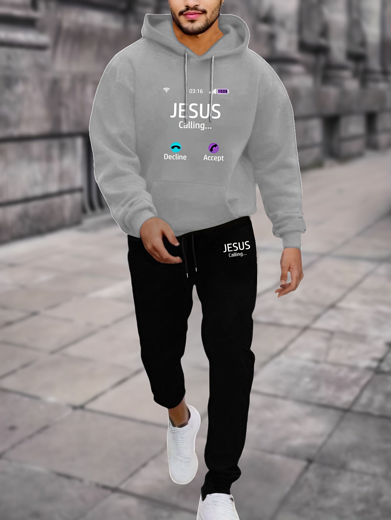 Jesus Calling Men's Christian Casual Outfit claimedbygoddesigns