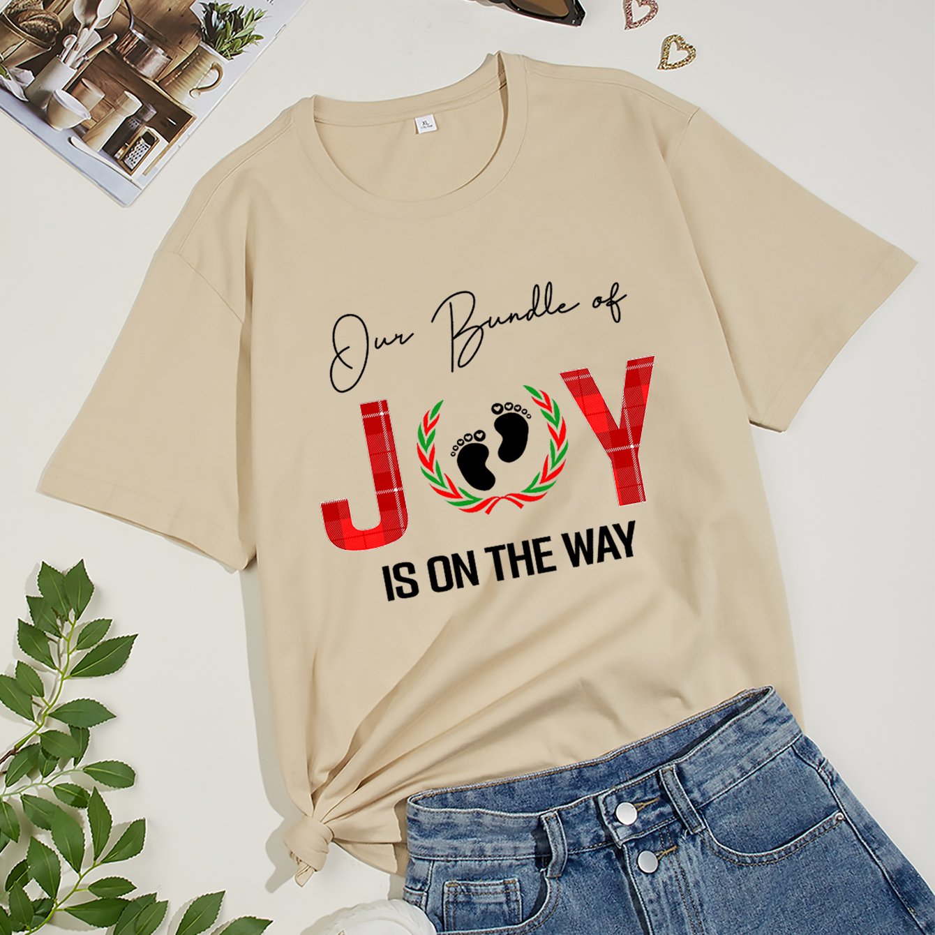 Our Bundle Of Joy Is On The Way Women's Christian Maternity T-shirt claimedbygoddesigns