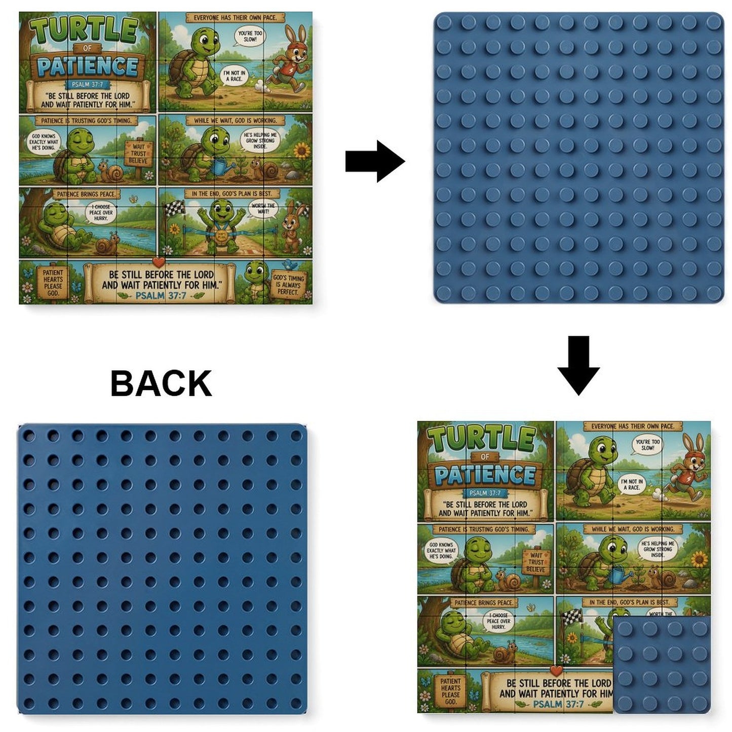 Turtle of Patience – Building Block Puzzle Ornament - ClaimedbyGodDesigns
