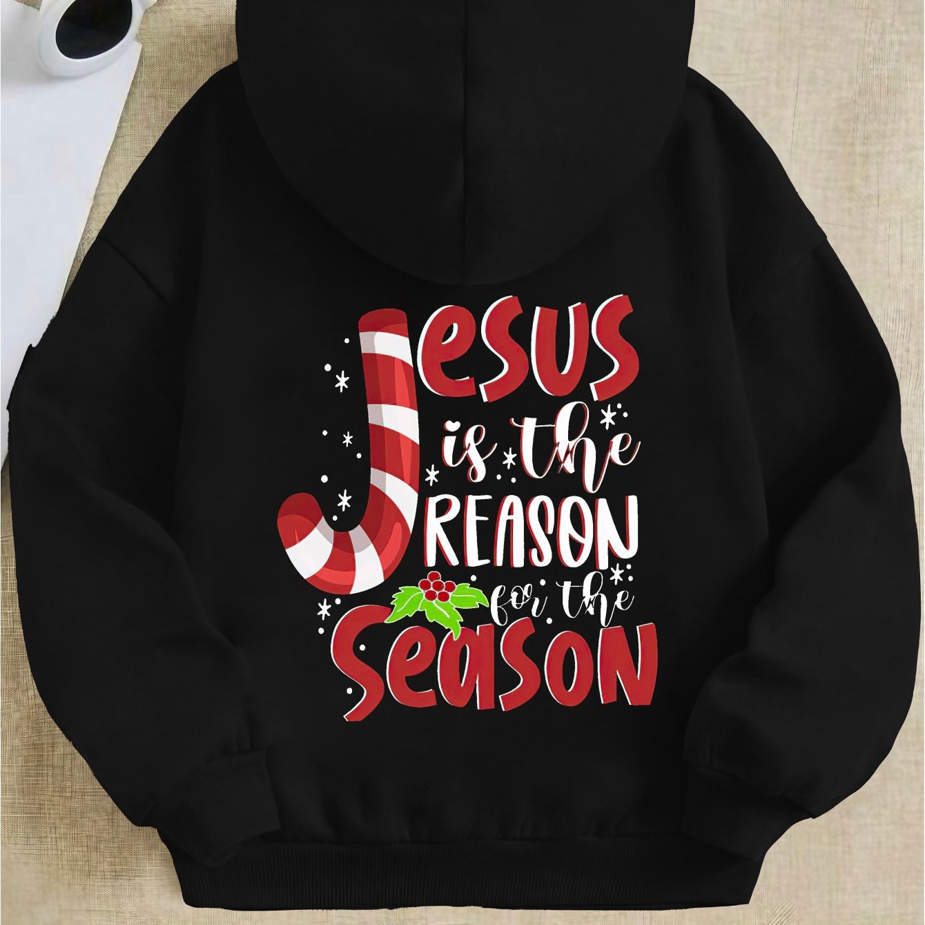 Jesus Is The Reason For The Season Youth Christian Pullover Hooded Sweatshirt claimedbygoddesigns