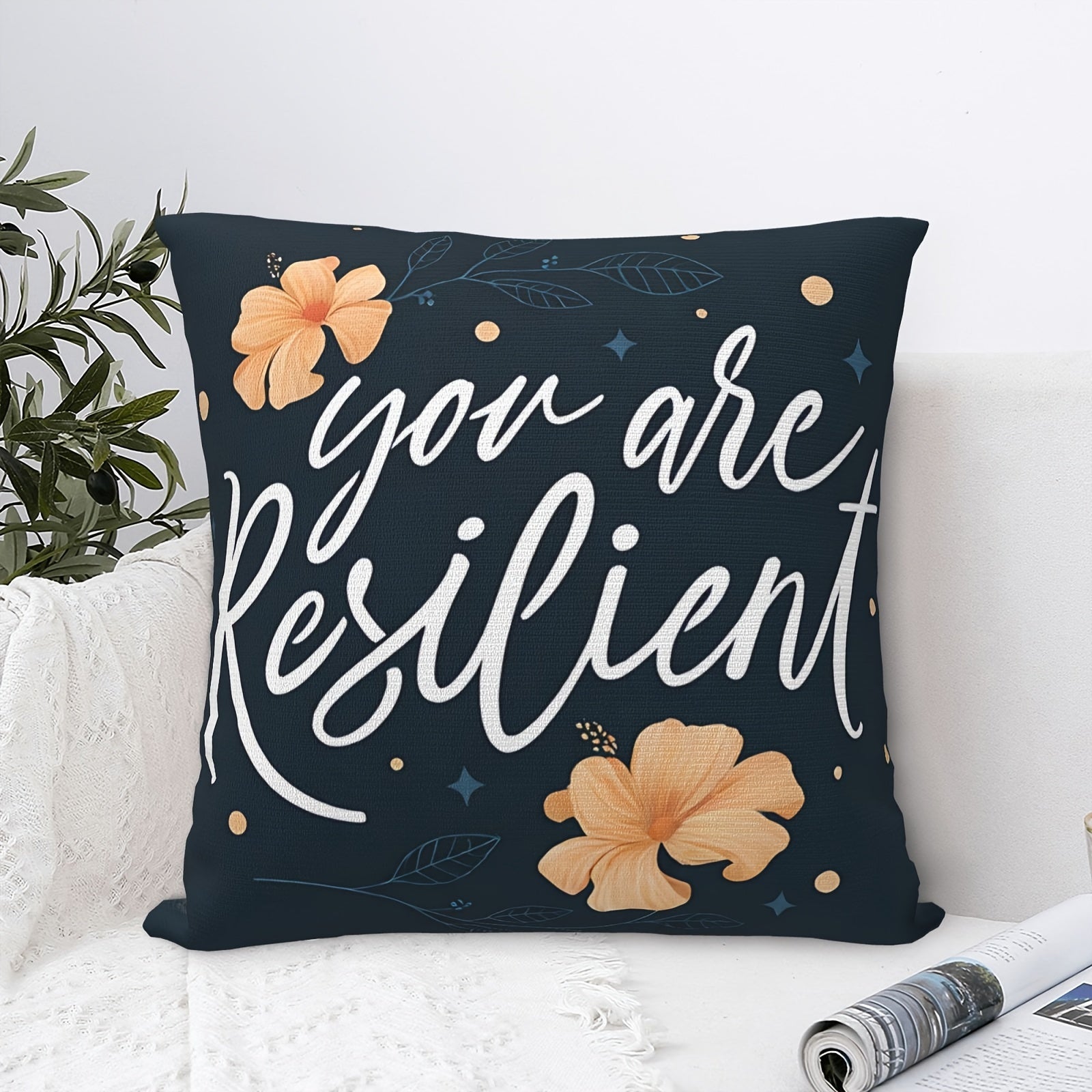 You Are Resilient Christian Throw Pillow 18x18inch claimedbygoddesigns