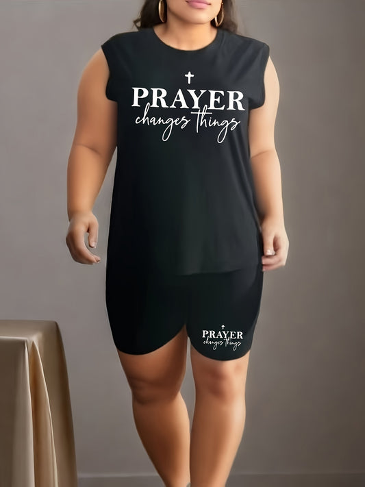 Pray Changes Things Plus Size Women's Christian Casual Outfit claimedbygoddesigns