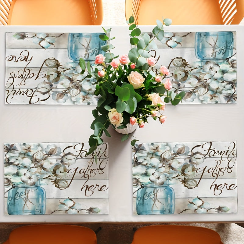 Family Gathers Here Christian Table Placemat (4pcs) claimedbygoddesigns