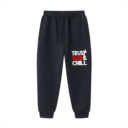 Trust Him And Chill Unisex Christian Drawstring Jogged Sweatpants