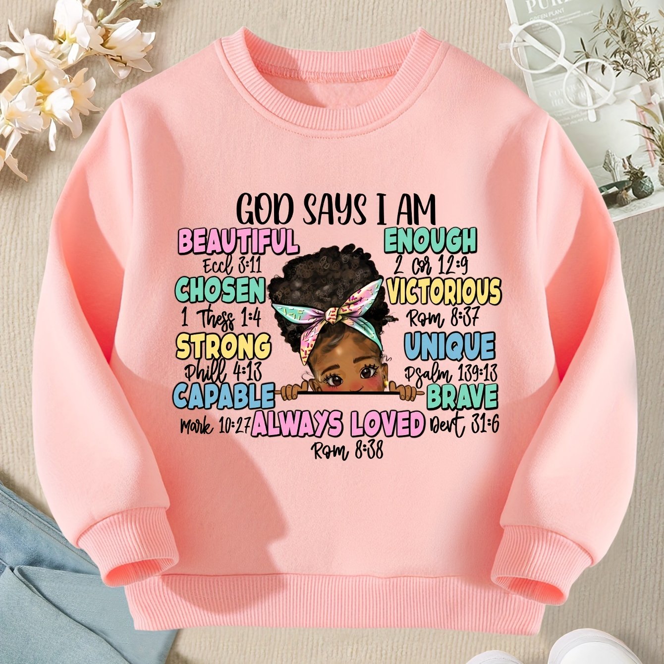 God Says I Am Youth Christian Pullover Sweatshirt claimedbygoddesigns