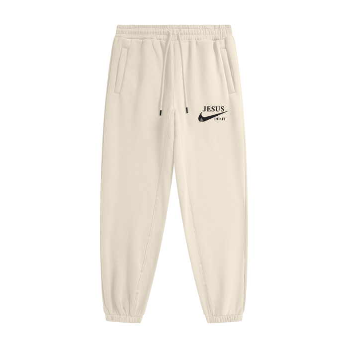 Jesus Did It (Like Nike) Unisex (Men Women) Christian Fleece Sweatpants (Joggers)