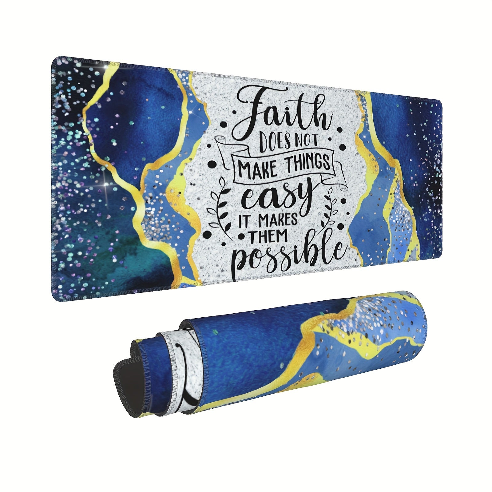 1pc Faith Makes Things Possible Christian Computer Keyboard Mouse Pad, 11.8x31.5 claimedbygoddesigns