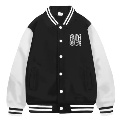 Faith Over Fear Christian Children's Letterman Jacket - ClaimedbyGodDesigns