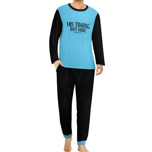 His Timing Not Mine Men's Christian Pajamas - ClaimedbyGodDesigns