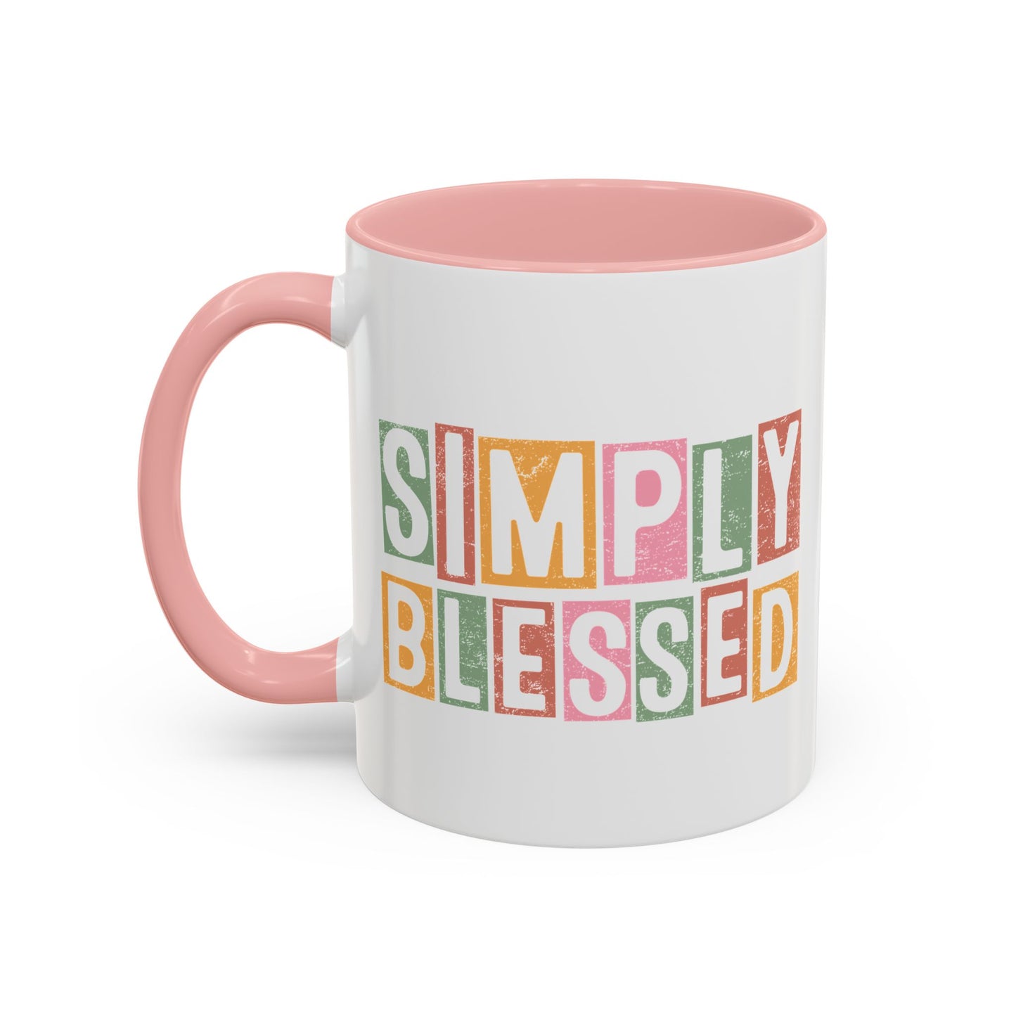 Christian Ceramic Mug- Simply Blessed Accent Coffee Mug (11, 15oz)