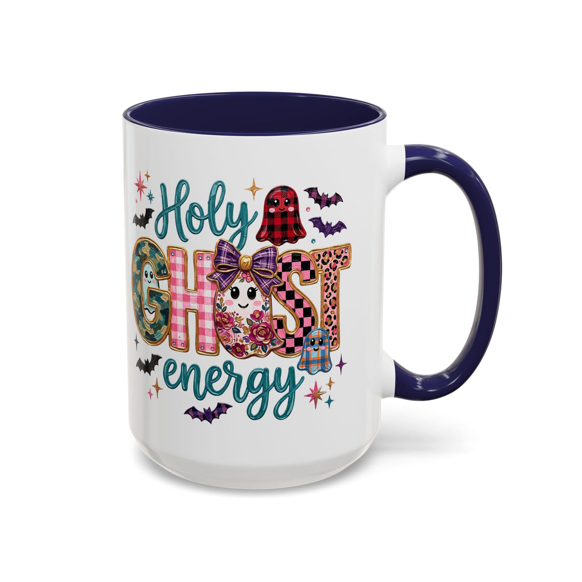 Accent Christian Coffee Mug — "Holy Ghost Energy" Halloween Cute Spooky Ceramic Mug (11/15oz)