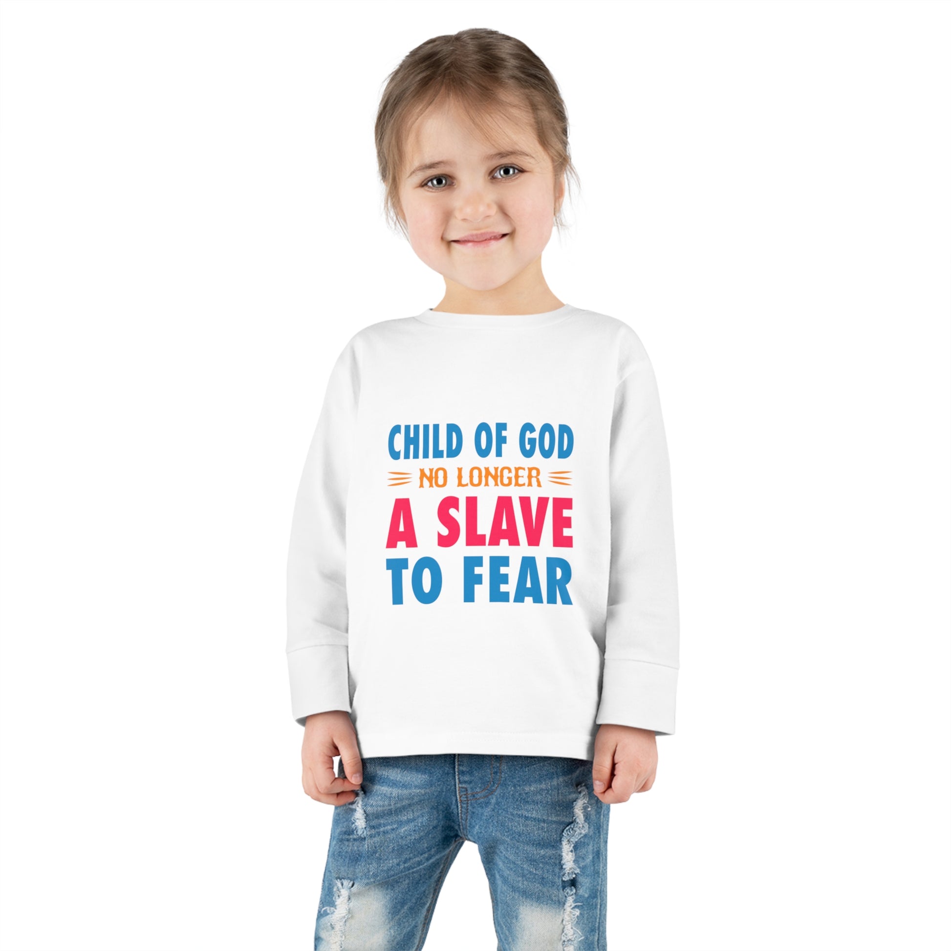 Child Of God No Longer A Slave To Fear Toddler Christian Sweatshirt Printify