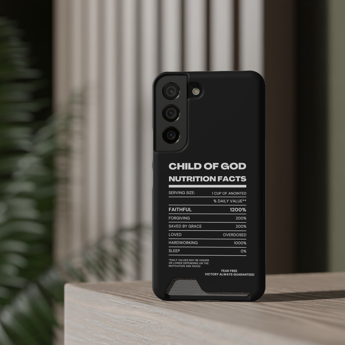 Child Of God Nutrition Facts Christian Phone Case With Card Holder Printify