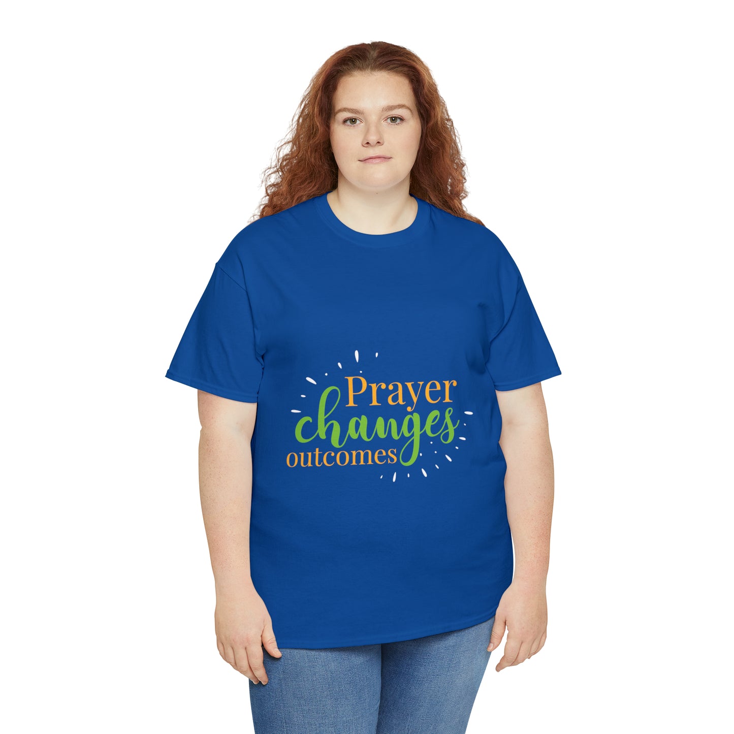 Prayer Changes Outcomes Unisex Heavy Cotton Tee