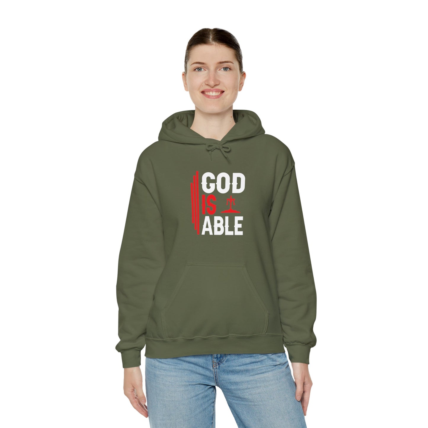 God Is Able Unisex Christian Hooded Pullover Sweatshirt