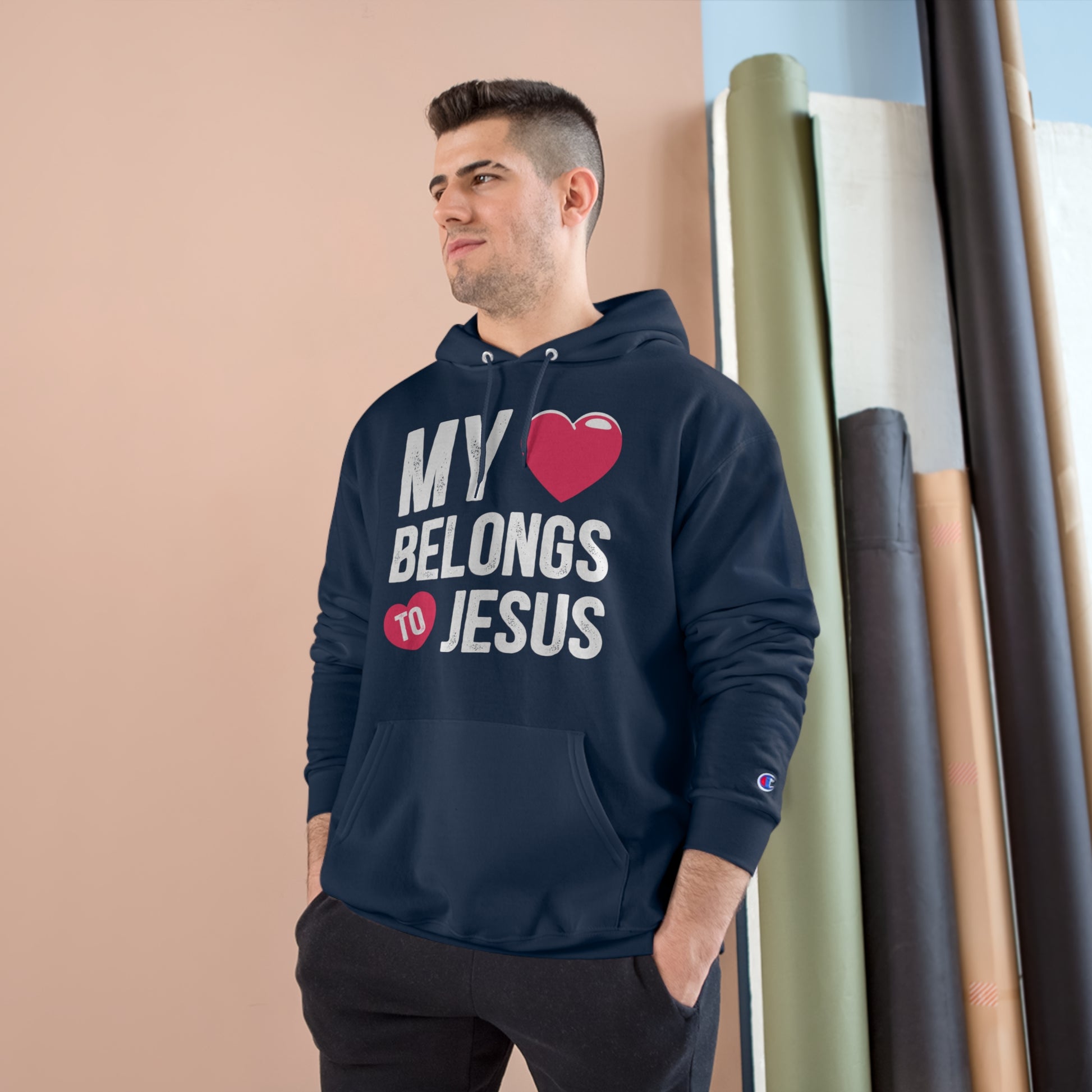 My Heart Belongs To Jesus Unisex Champion Hoodie Printify