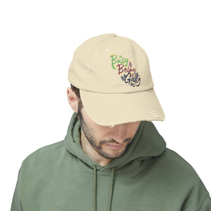 Busy Being Godly Unisex Christian Distressed Hat Printify