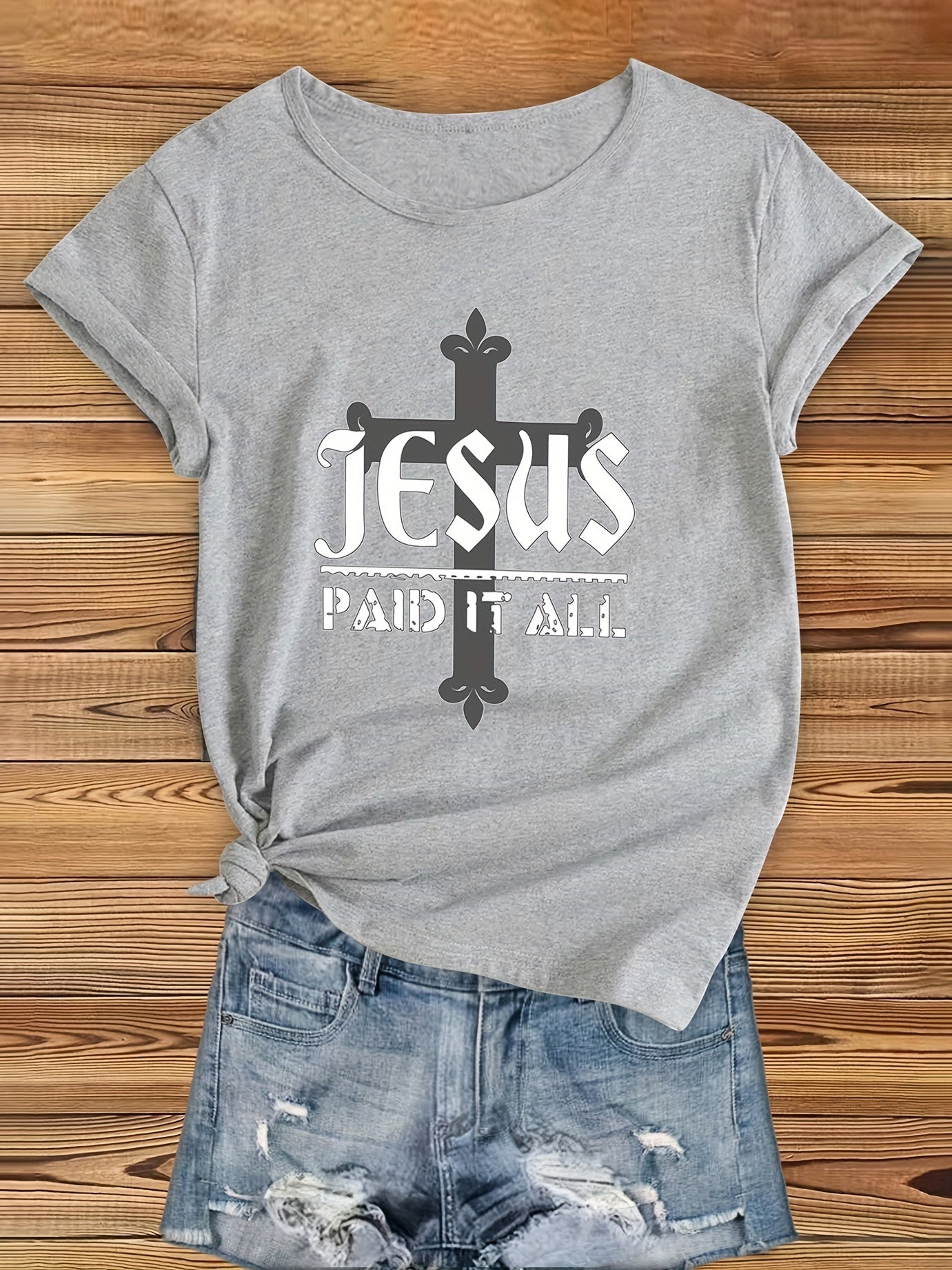 Jesus Paid It All Women's Christian T-shirt claimedbygoddesigns