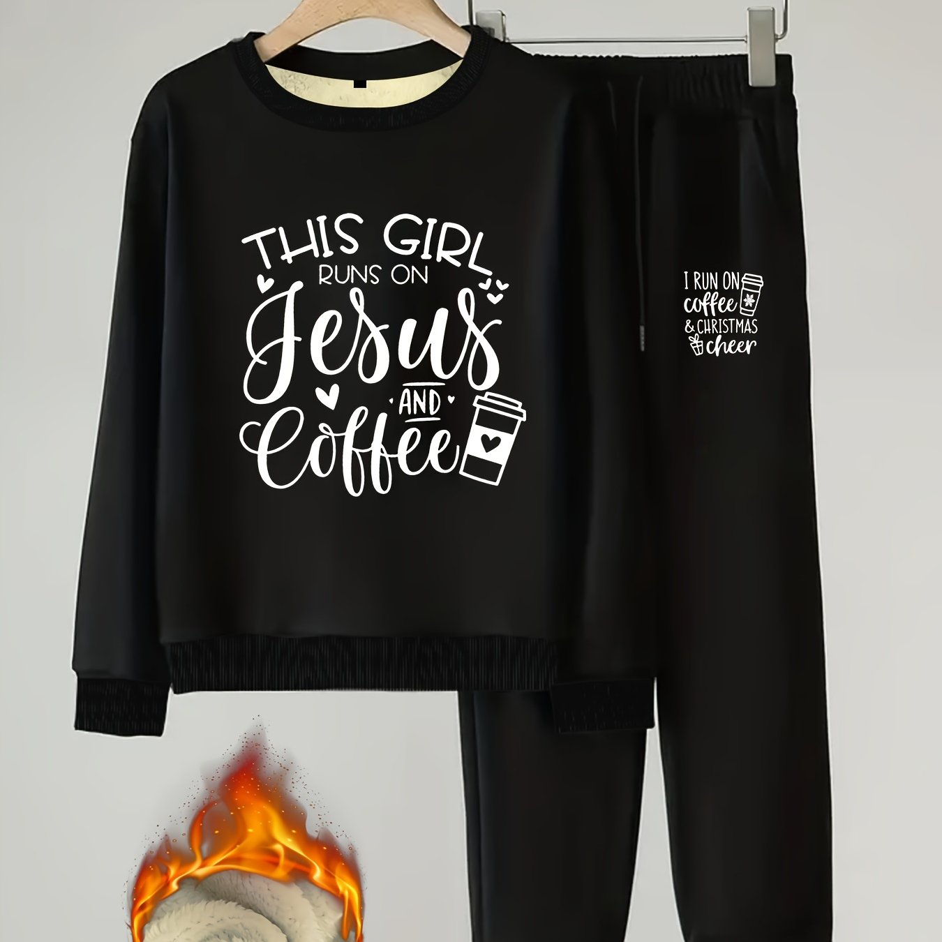 This Girl Runs On Jesus & Coffee Plus Size Women's Christian Casual Outfit claimedbygoddesigns