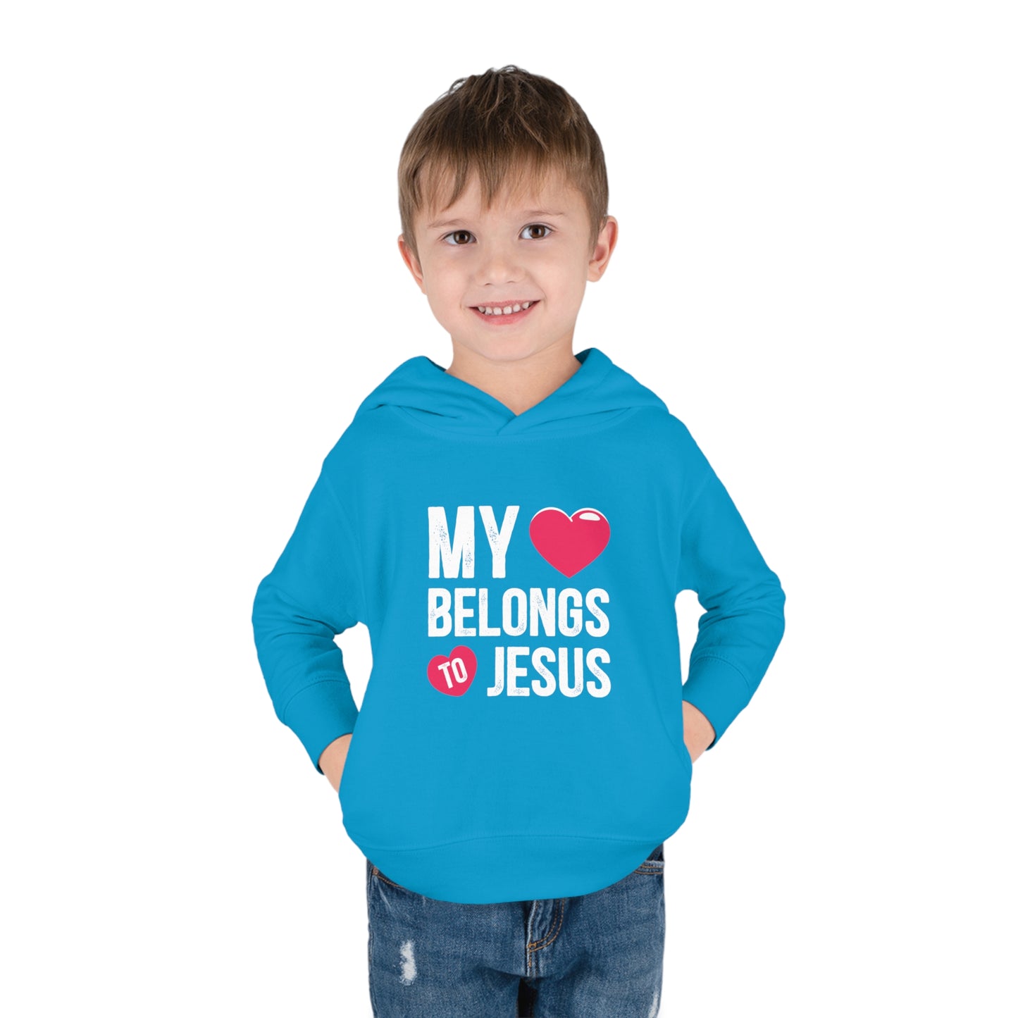 My Heart Belongs To Jesus Christian Toddler Pullover Fleece Hooded Sweatshirt