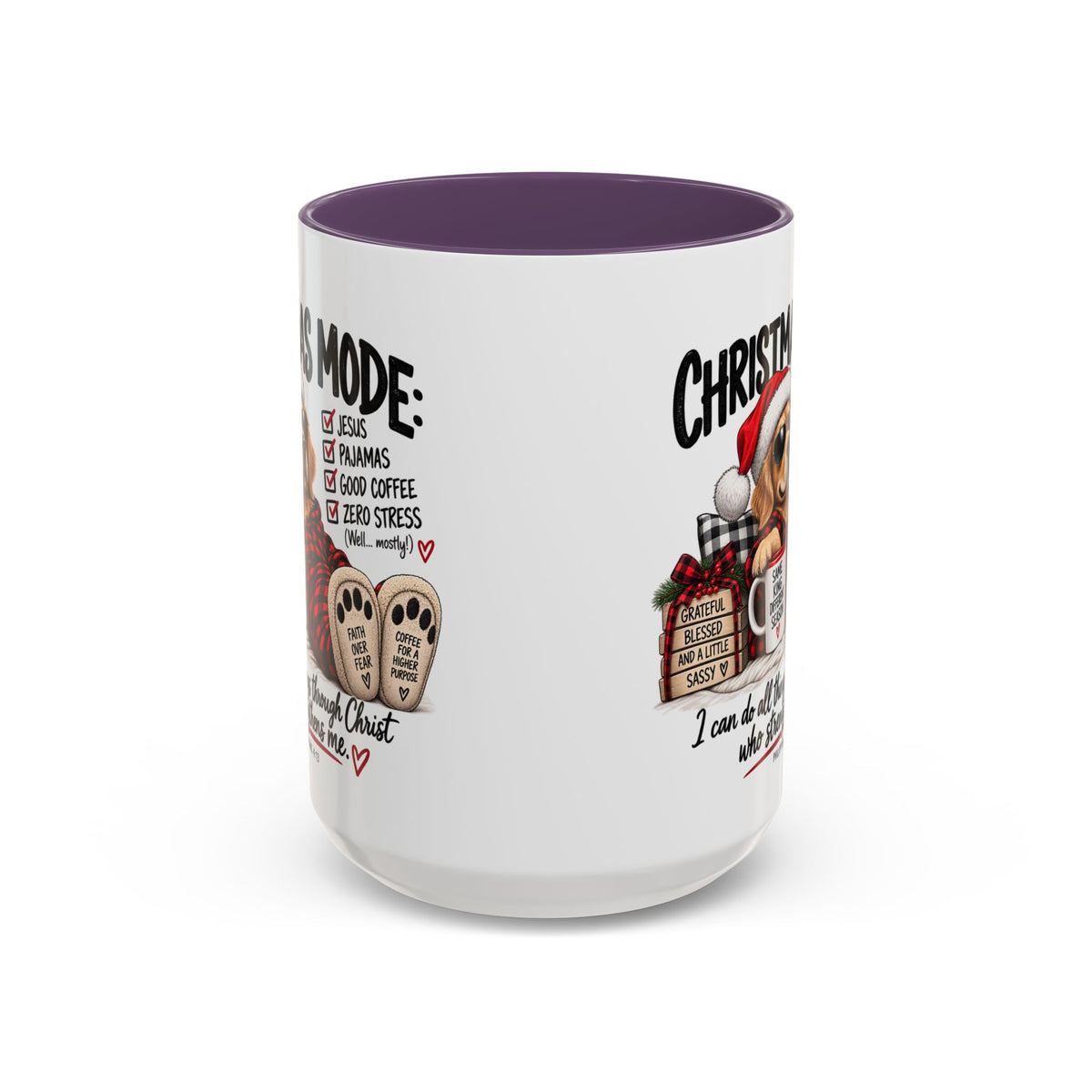 Christmas Mode: Jesus, Pajamas, Good Coffee Dog Coffee Mug