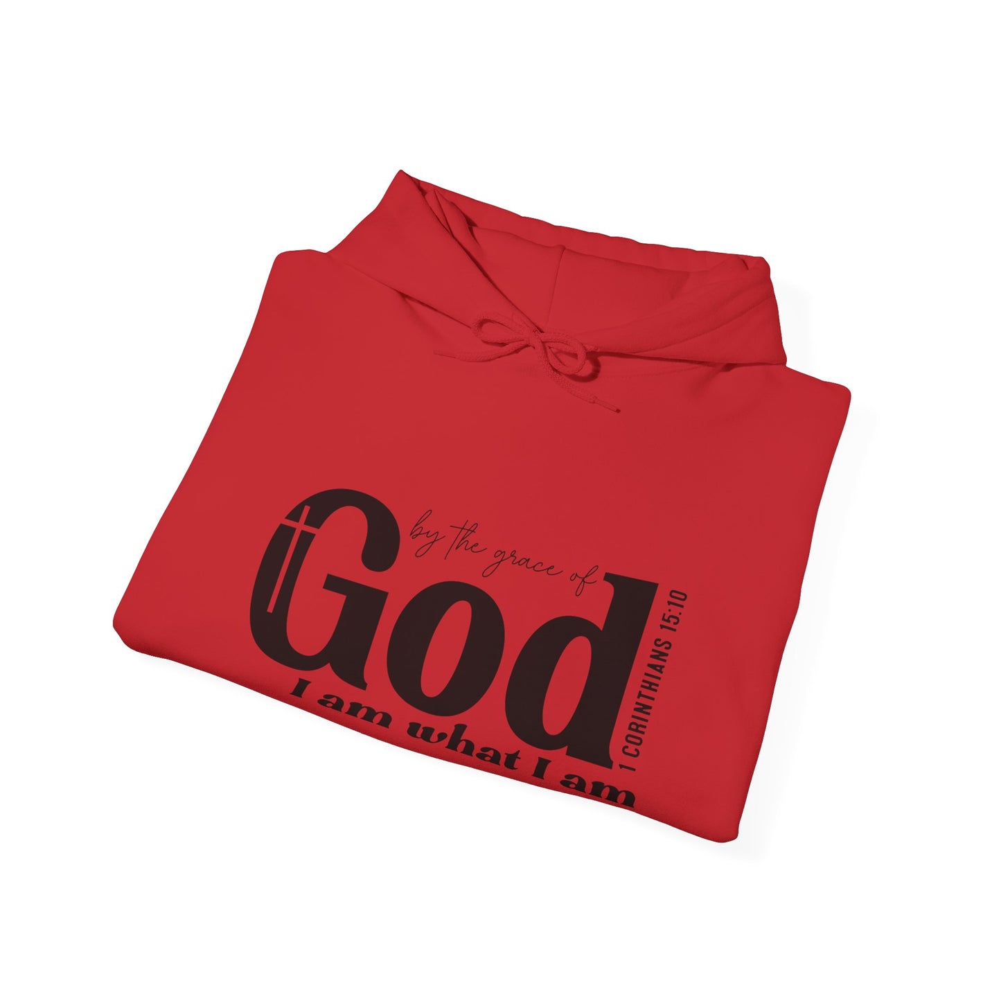 1 Corinthians 15:10 By The Grace Of God I Am What I Am Unisex Christian Pullover Hooded Sweatshirt