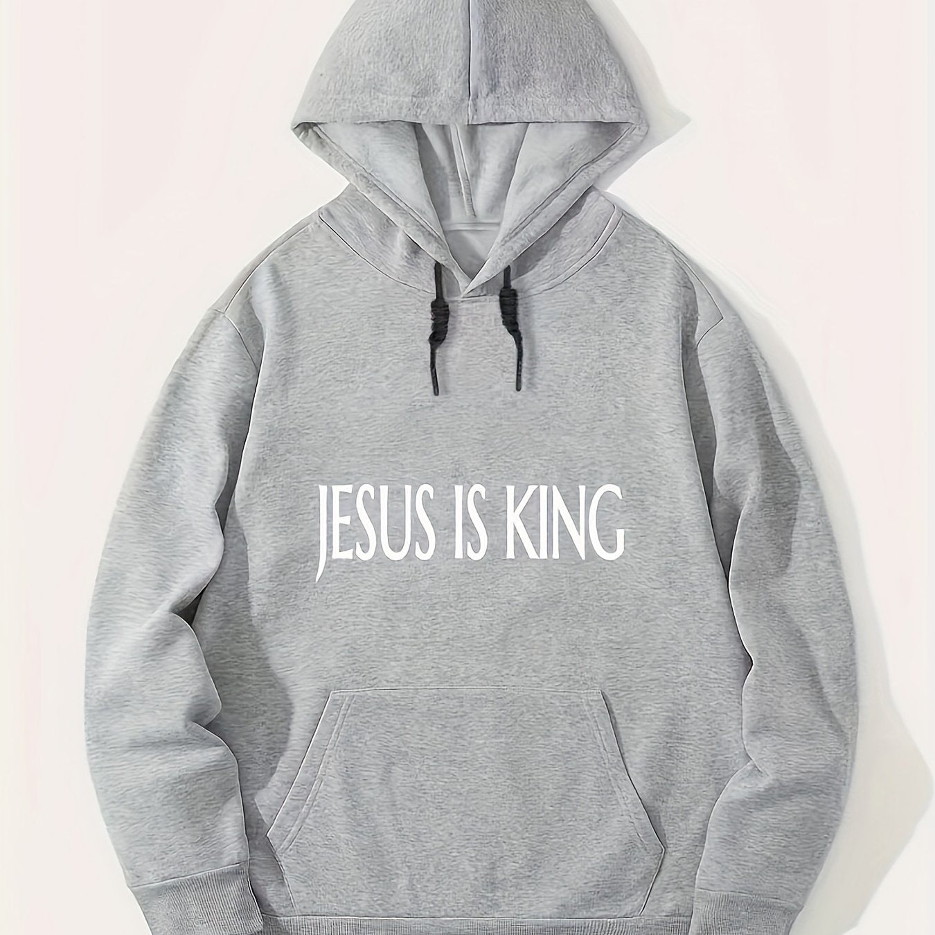 JESUS IS KING Men's Christian Pullover Hooded Sweatshirt claimedbygoddesigns