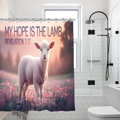 My Hope Is In The Lamb Christian Waterproof Shower Curtain