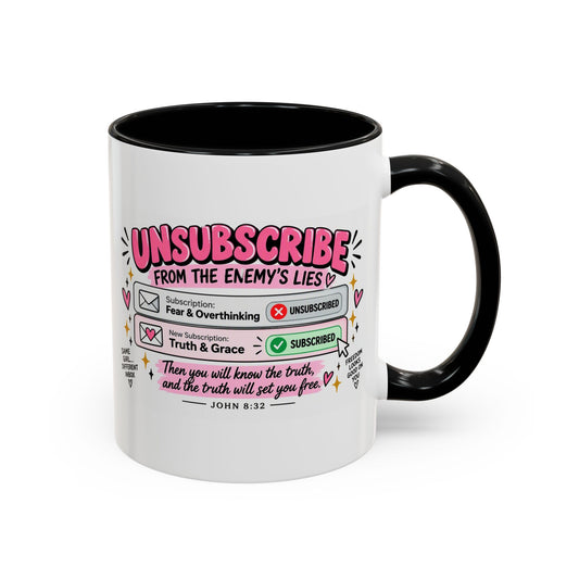 Unsubscribe from the Enemy's Lies Coffee Mug – Christian Faith Scripture Gift (11/15oz)