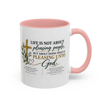 Christian Coffee Mug – "Pleasing Unto God" Inspirational Accent Mug (11/15oz)