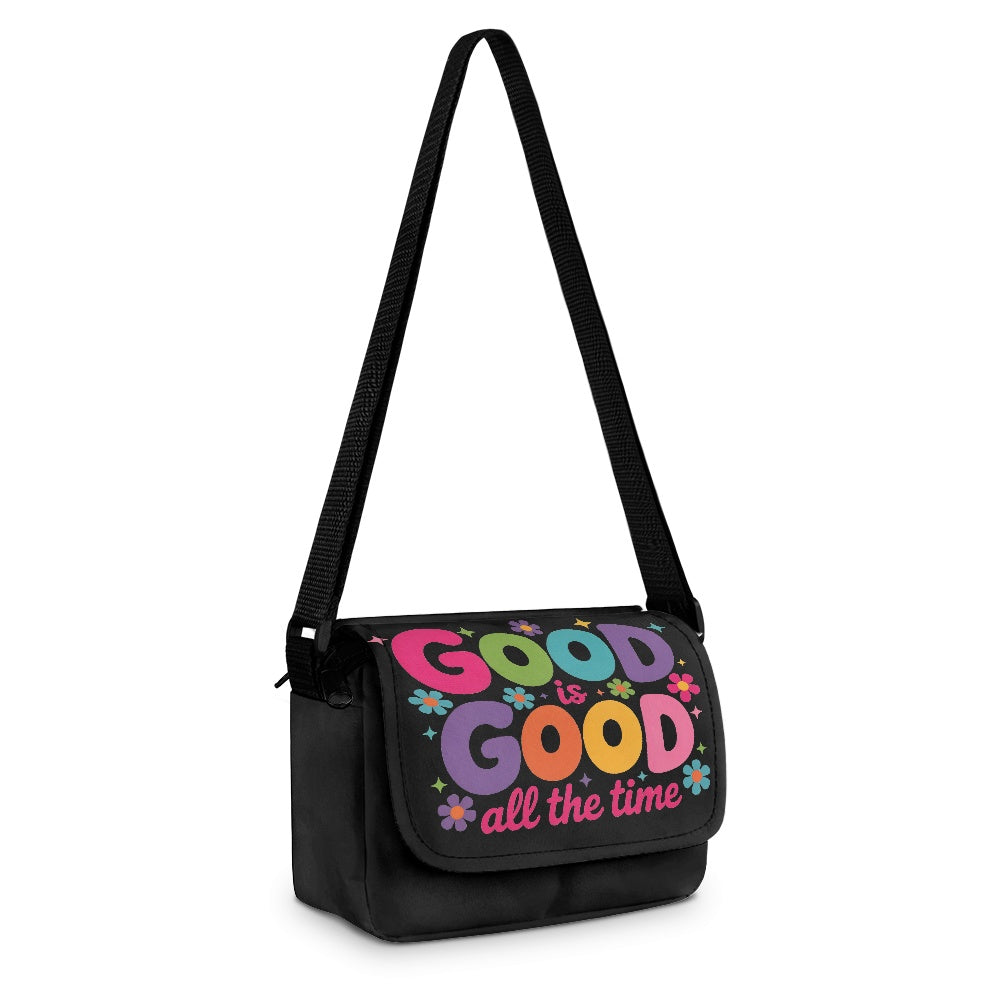 God Is Good All The Time Christian Kids Flap Crossbody Bag