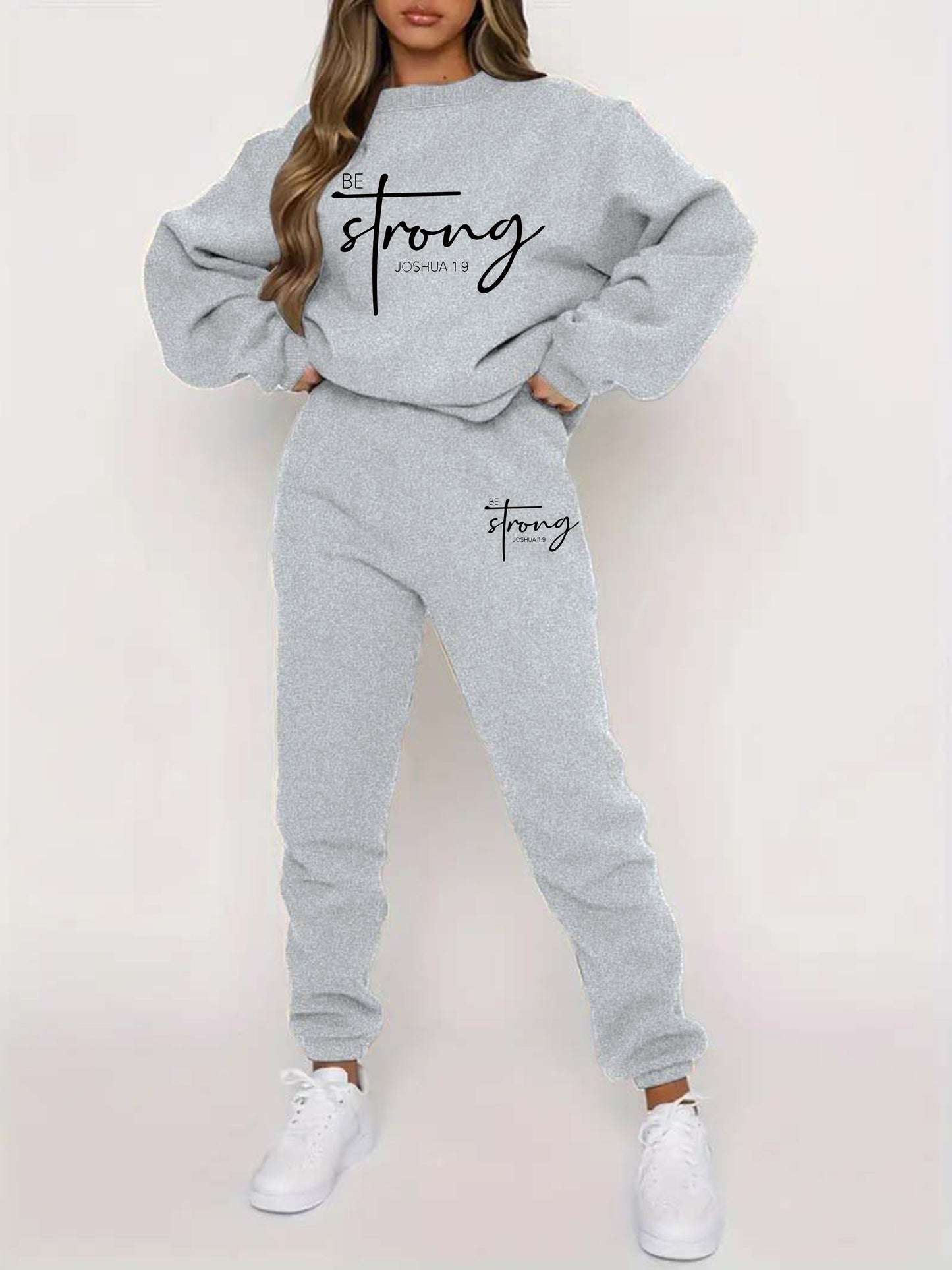 Joshua 1:9 Be Strong Women's Christian Casual Outfit claimedbygoddesigns