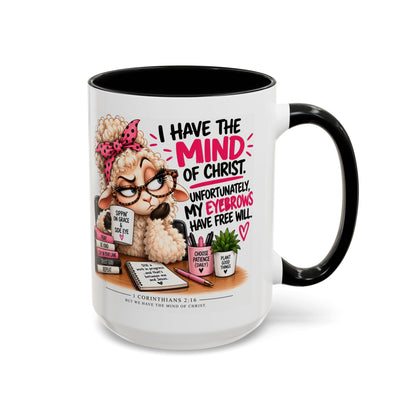 Christian Coffee Mug – "I Have the Mind of Christ" Funny Sheep Design (11/15 oz)