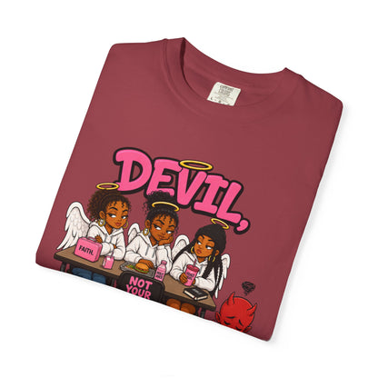 You Can't Sit With Us T-Shirt — 'Devil' Funny Girls Desk Graphic Tee