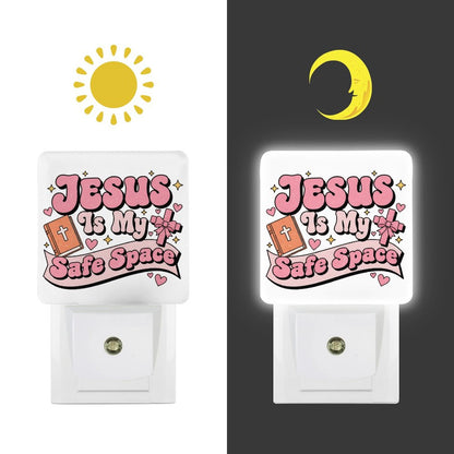 He Is My Safe Space Christian Night Light For Kids - ClaimedbyGodDesigns