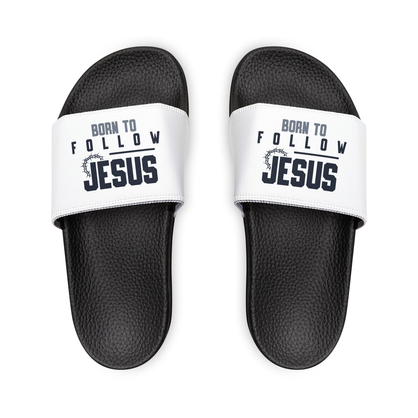 Men's Removable - Strap Sandals with 'Born to Follow Him' Design, Casual Footwear, Summer Sandals, Christian Gifts, Relaxed Style, Beachwear - ClaimedbyGodDesigns
