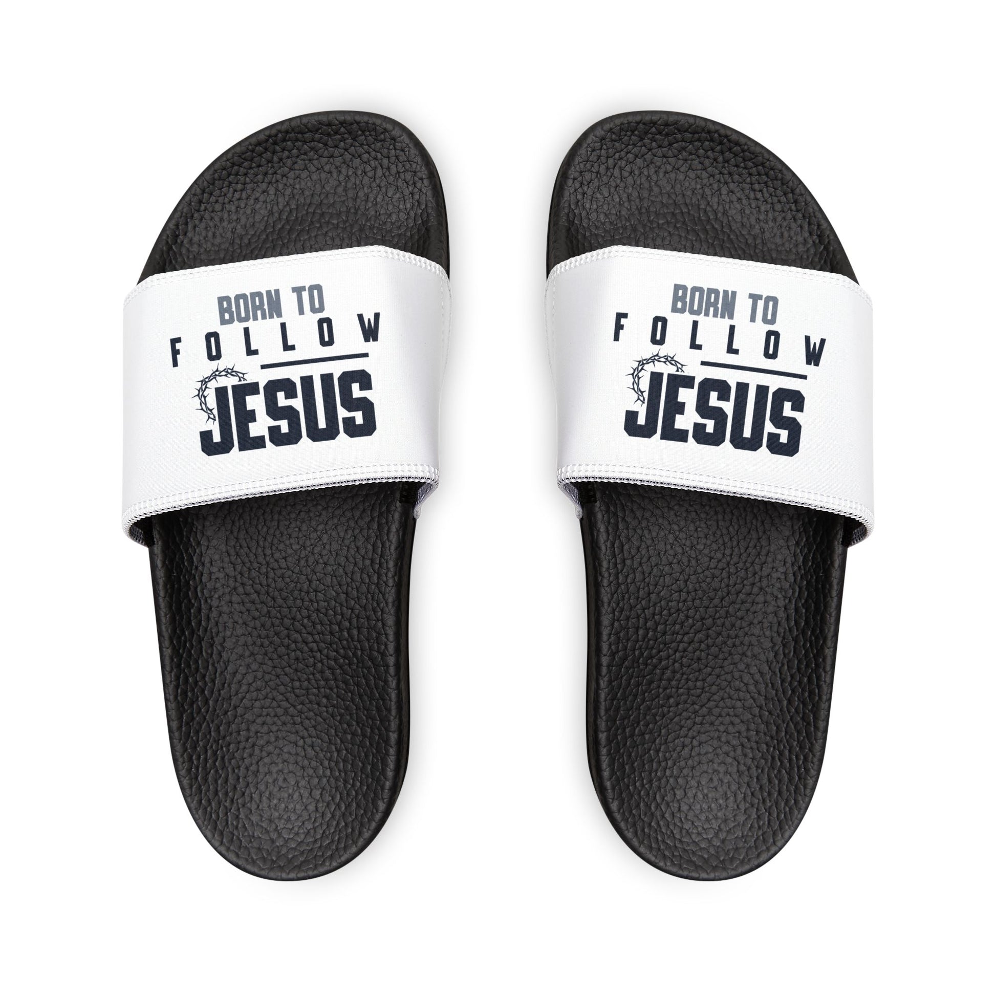 Men's Removable - Strap Sandals with 'Born to Follow Him' Design, Casual Footwear, Summer Sandals, Christian Gifts, Relaxed Style, Beachwear - ClaimedbyGodDesigns