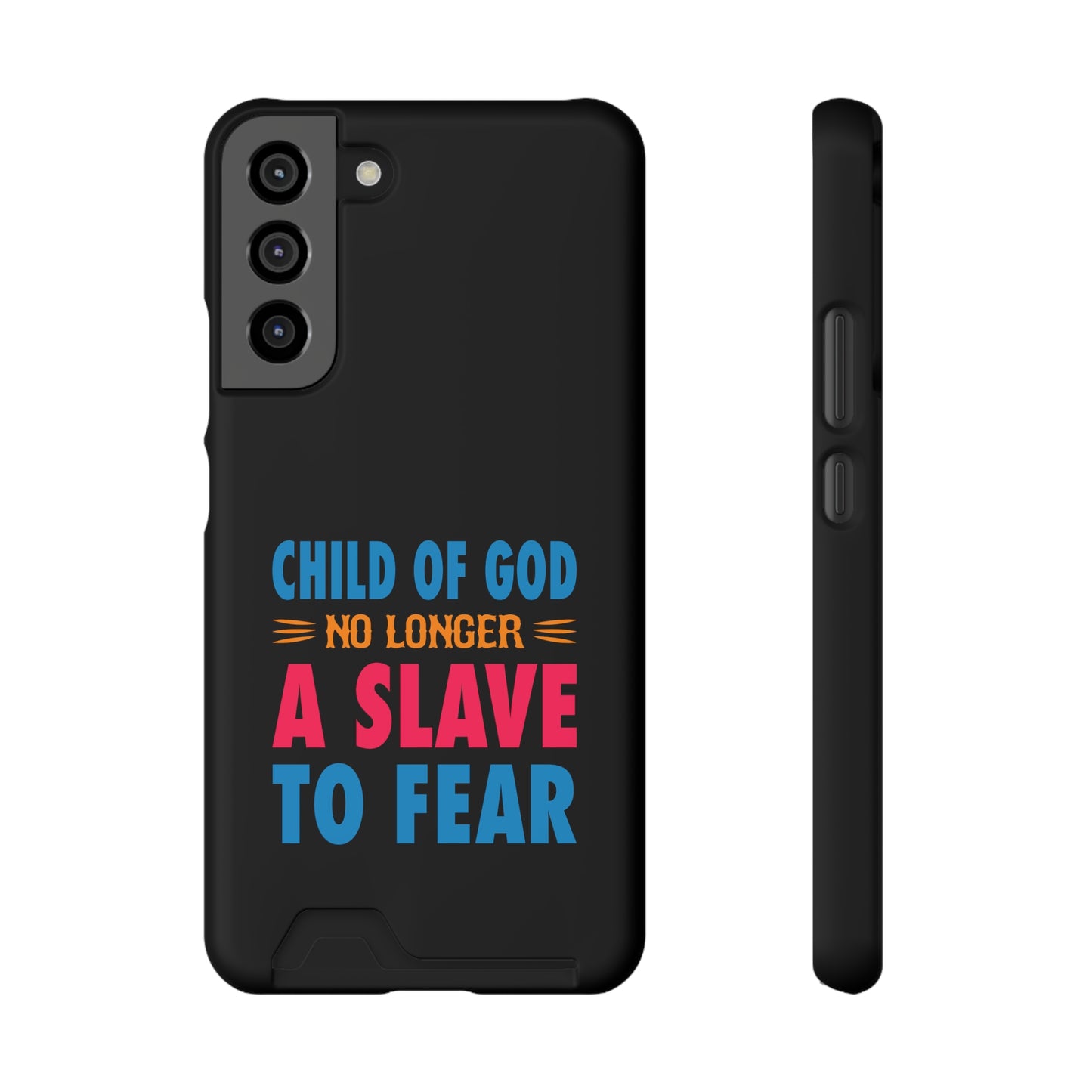 Child Of God No Longer A Slave To Fear Christian Phone Case With Card Holder Printify