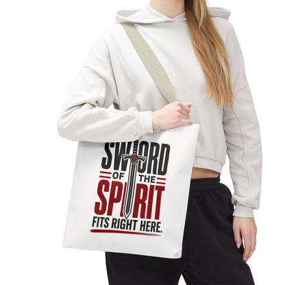 Sword of the Spirit Tote Bag — Christian Faith Inspirational Canvas Tote - ClaimedbyGodDesigns