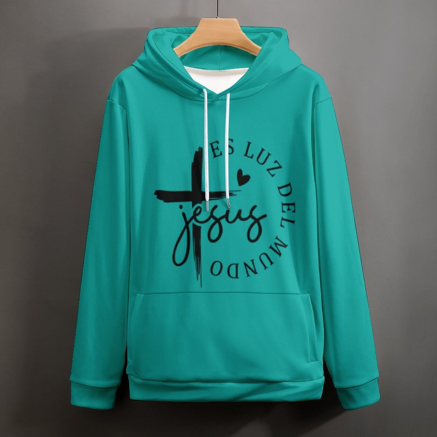 Jesus Es Luz Del Mundo Spanish Women's Christian Pullover Hooded Sweatshirt