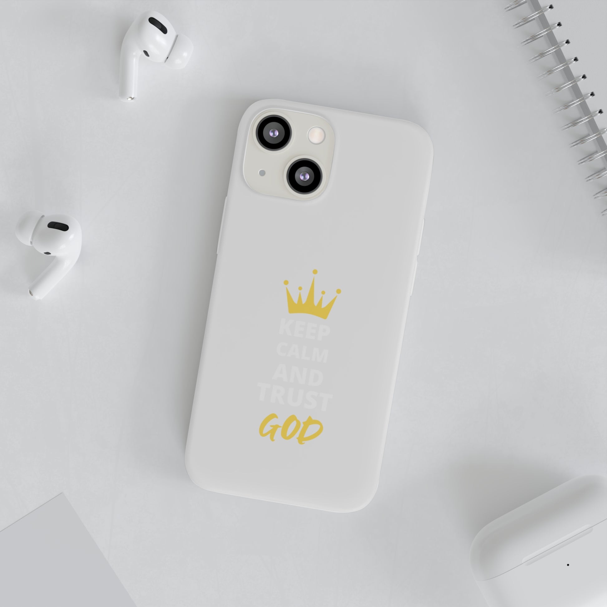 Keep Calm And Trust God Christian Flexi Phone Case Printify