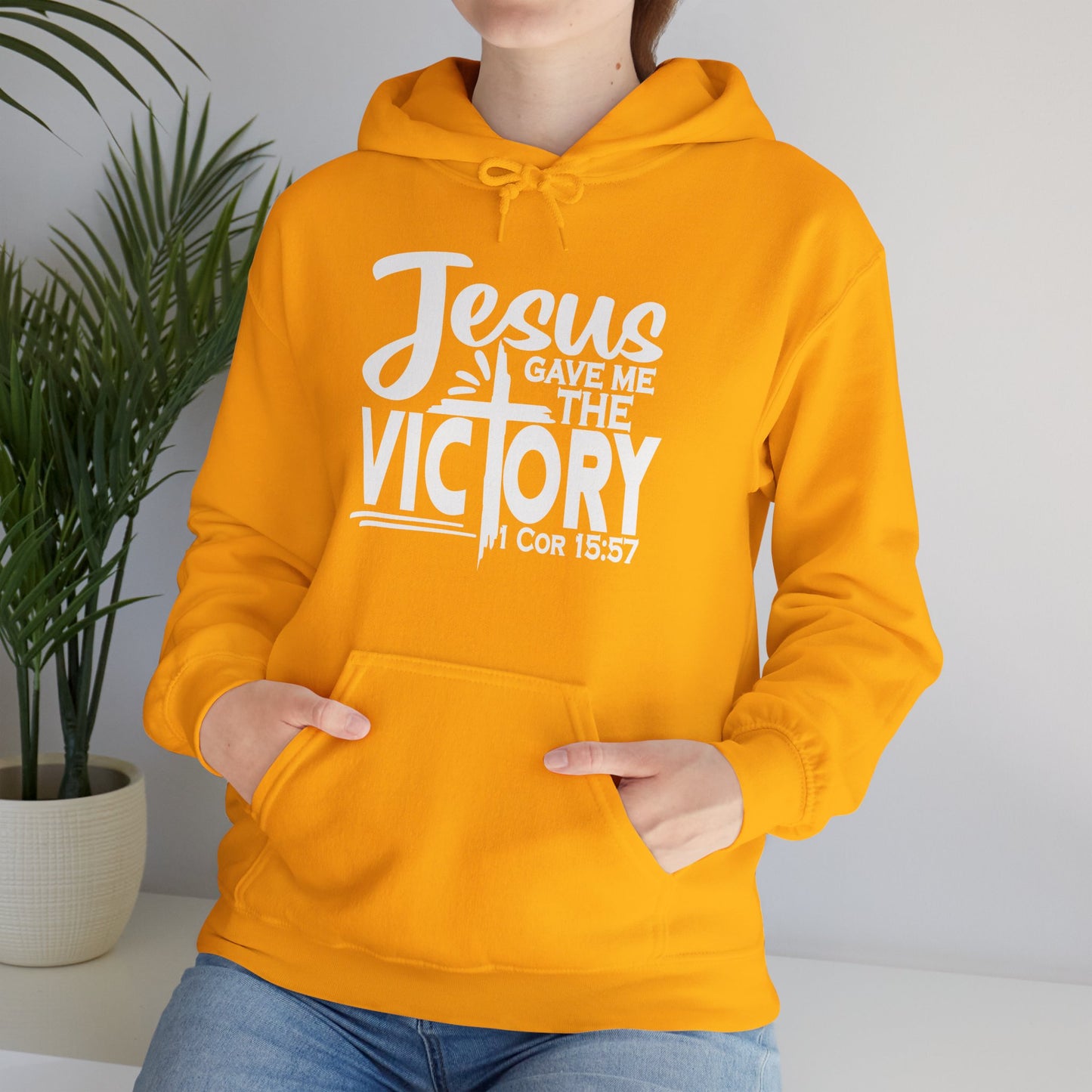 Jesus Gave Me The Victory Unisex Christian Hooded Pullover Sweatshirt